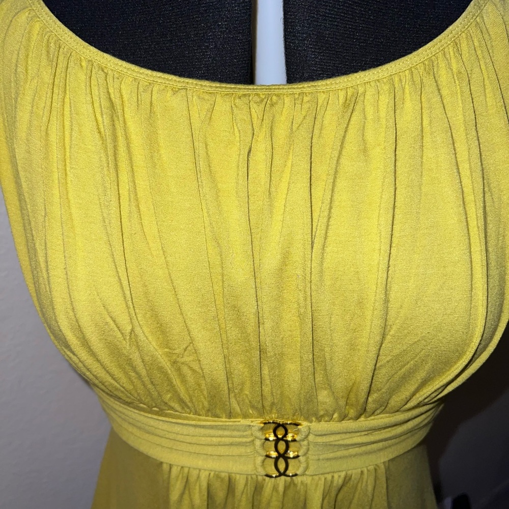 Bebe  Pleated top with Gold Accents